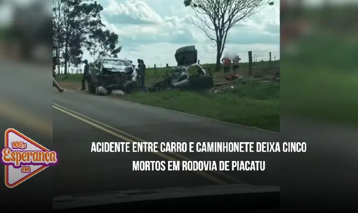 Acidente entre carro e caminhonete deixa cinco mortos em rodovia de Piacatu