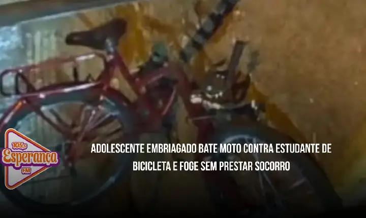 Adolescente embriagado bate moto contra estudante de bicicleta e foge sem prestar socorro