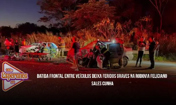Batida frontal entre veículos deixa feridos graves na Rodovia Feliciano Sales Cunha