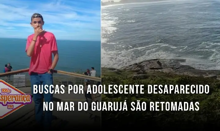 Buscas por adolescente desaparecido no mar do Guarujá são retomadas