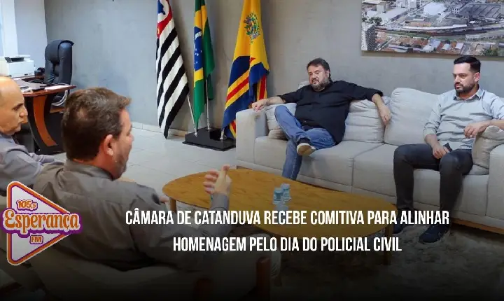 Câmara de Catanduva recebe comitiva para alinhar homenagem pelo Dia do Policial Civil