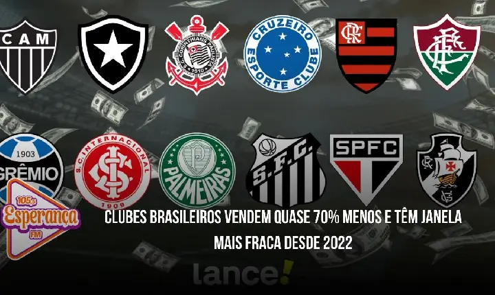 Clubes brasileiros vendem quase 70% menos e têm janela mais fraca desde 2022