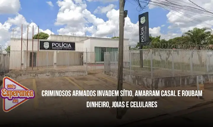 Criminosos armados invadem sítio, amarram casal e roubam dinheiro, joias e celulares