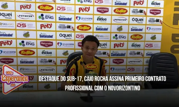 Destaque do Sub-17, Caio Rocha assina primeiro contrato profissional com o Novorizontino