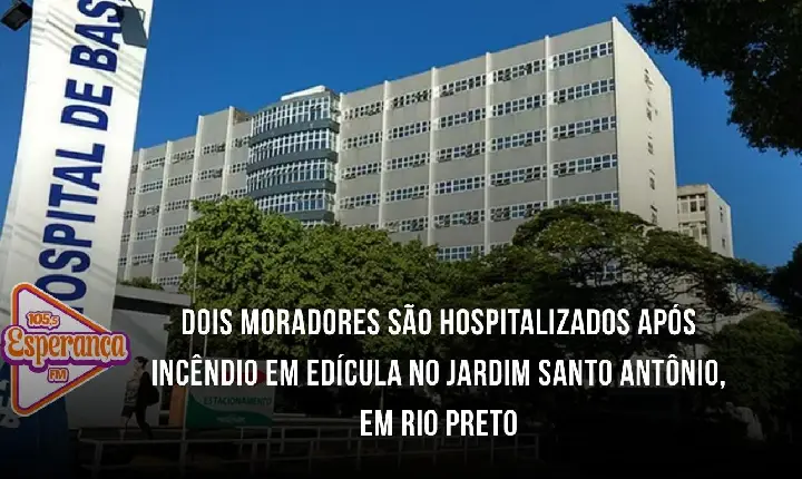 Dois moradores são hospitalizados após incêndio em edícula no Jardim Santo Antônio, em Rio Preto