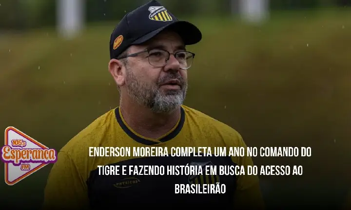 Enderson Moreira completa um ano no comando do Tigre e fazendo história em busca do acesso ao Brasileirão
