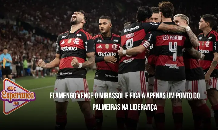Flamengo vence o Mirassol e fica a apenas um ponto do Palmeiras na liderança