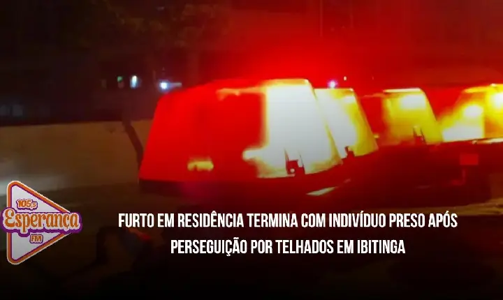 Furto em residência termina com indivíduo preso após perseguição por telhados em Ibitinga