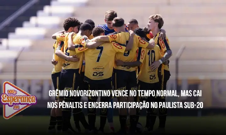 Grêmio Novorizontino vence no tempo normal, mas cai nos pênaltis e encerra participação no Paulista Sub-20