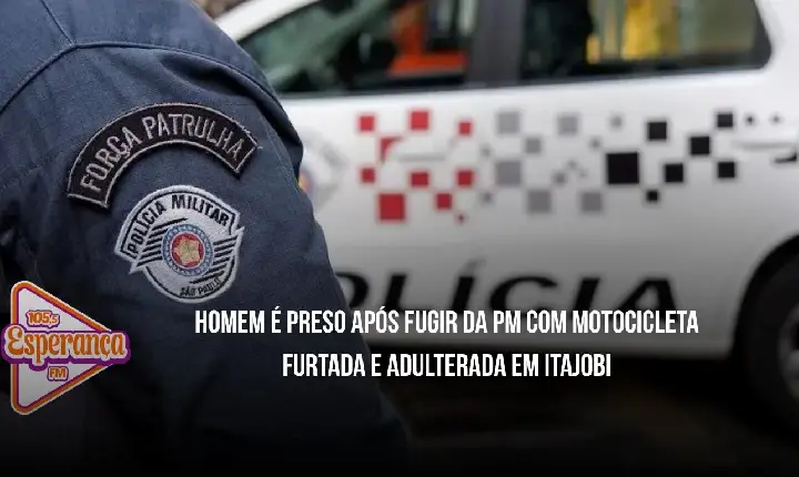 Homem é preso após fugir da PM com motocicleta furtada e adulterada em Itajobi