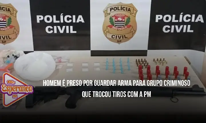 Homem é preso por guardar arma para grupo criminoso que trocou tiros com a PM