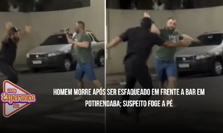 Homem morre após ser esfaqueado em frente a bar em Potirendaba; suspeito foge a pé
