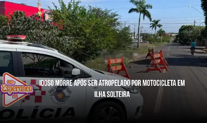 Idoso morre após ser atropelado por motocicleta em Ilha Solteira