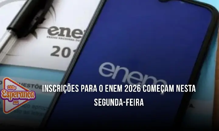 Inscrições para o Enem 2026 começam nesta segunda-feira