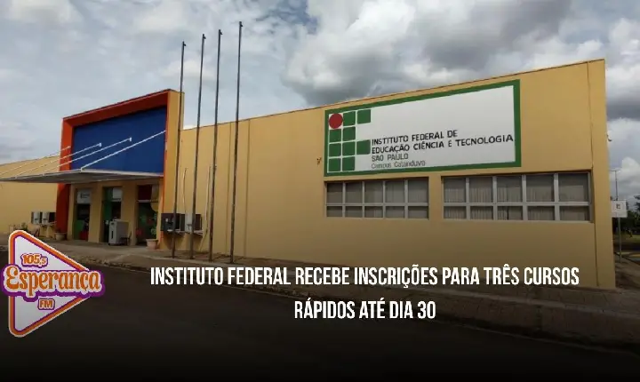 Instituto Federal recebe inscrições para três cursos rápidos até dia 30