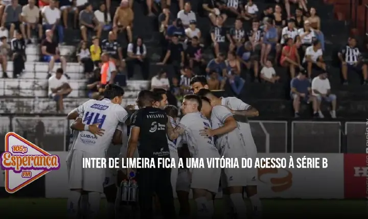 Inter de Limeira fica a uma vitória do acesso à Série B