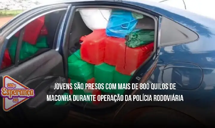 Jovens são presos com mais de 800 quilos de maconha durante operação da Polícia Rodoviária