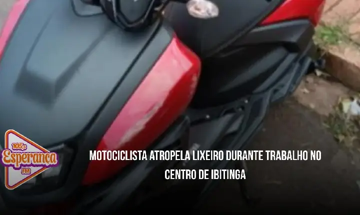Motociclista atropela lixeiro durante trabalho no Centro de Ibitinga