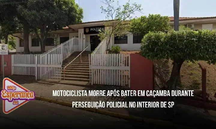 Motociclista morre após bater em caçamba durante perseguição policial no interior de SP