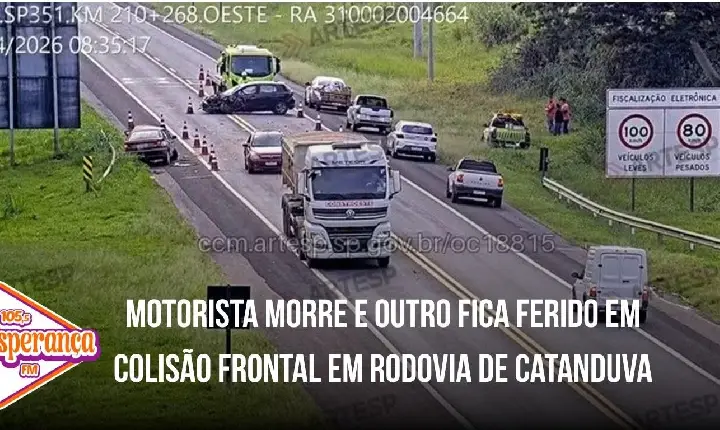 Motorista morre e outro fica ferido em colisão frontal em rodovia de Catanduva