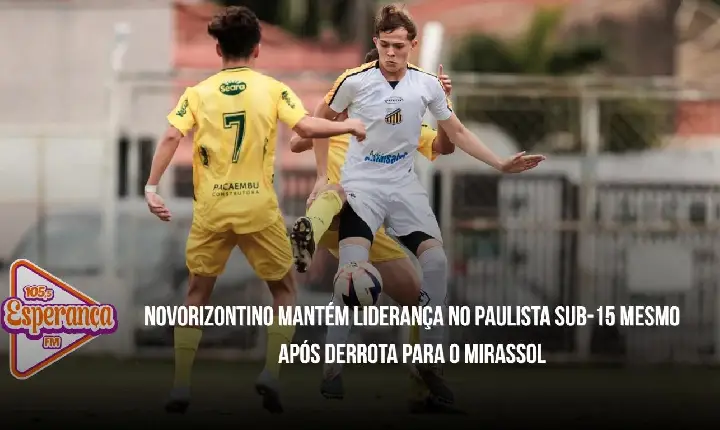 Novorizontino mantém liderança no Paulista Sub-15 mesmo após derrota para o Mirassol
