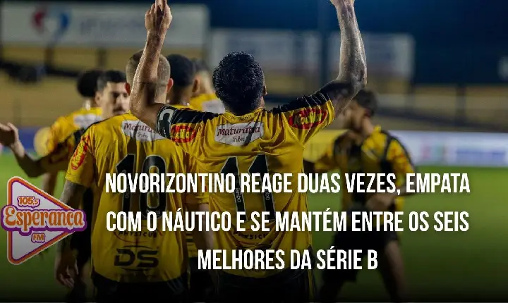 Novorizontino reage duas vezes, empata com o Náutico e se mantém entre os seis melhores da Série B