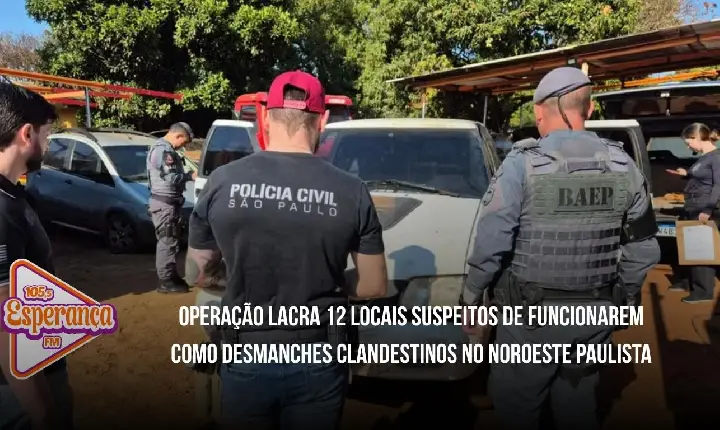 Operação lacra 12 locais suspeitos de funcionarem como desmanches clandestinos no noroeste paulista