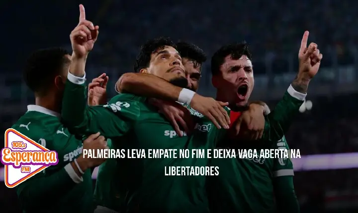 Palmeiras leva empate no fim e deixa vaga aberta na Libertadores