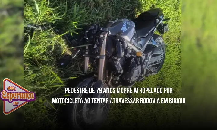 Pedestre de 79 anos morre atropelado por motocicleta ao tentar atravessar rodovia em Birigui