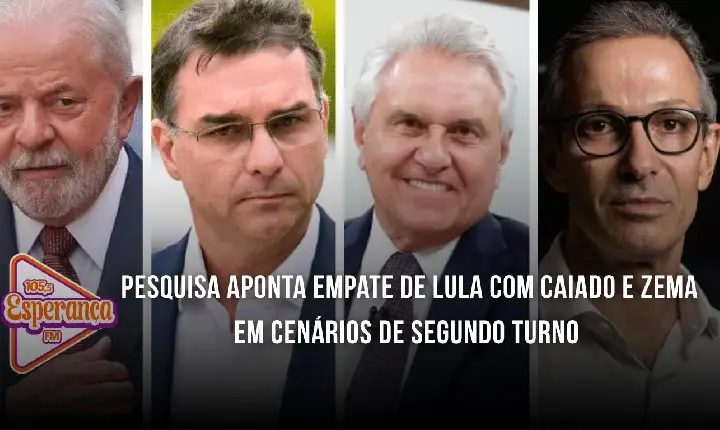 Pesquisa aponta empate de Lula com Caiado e Zema em cenários de segundo turno