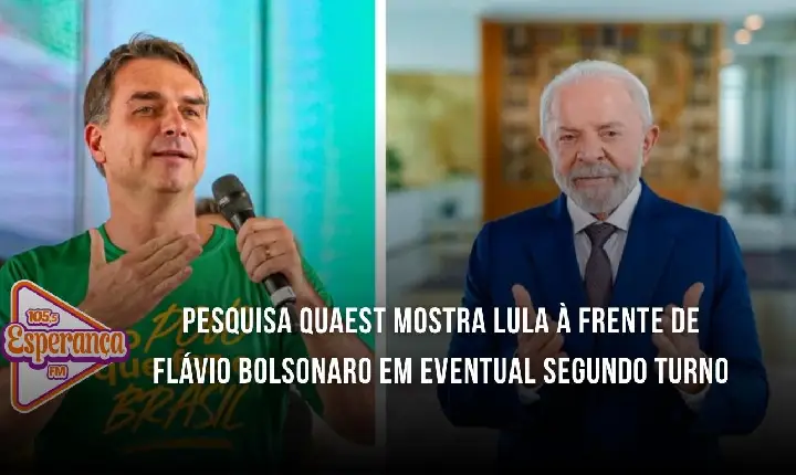 Pesquisa Quaest mostra Lula à frente de Flávio Bolsonaro em eventual segundo turno