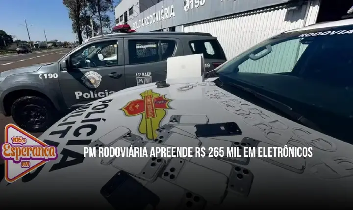 PM Rodoviária apreende R$ 265 mil em eletrônicos escondidos em caixa de som durante fiscalização em Jaú