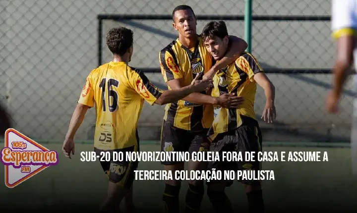 Sub-20 do Novorizontino goleia fora de casa e assume a terceira colocação no Paulista