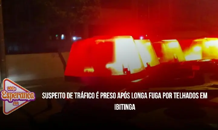 Suspeito de tráfico é preso após longa fuga por telhados em Ibitinga