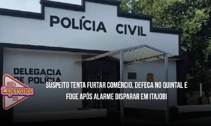 Suspeito tenta furtar comércio, defeca no quintal e foge após alarme disparar em Itajobi