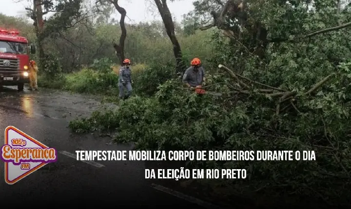 Tempestade mobiliza Corpo de Bombeiros durante o dia da eleição em Rio Preto