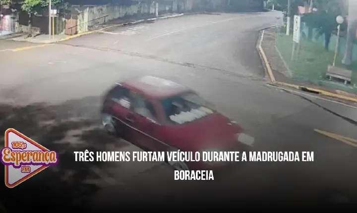 Três homens furtam veículo durante a madrugada em Boraceia