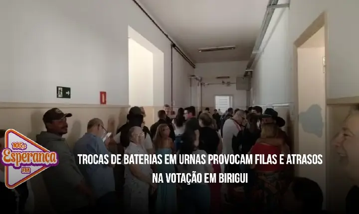 Trocas de baterias em urnas provocam filas e atrasos na votação em Birigui