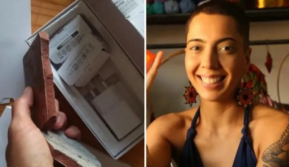 Artista compra celular pela internet e recebe caixa com pedaços de piso de cerâmica