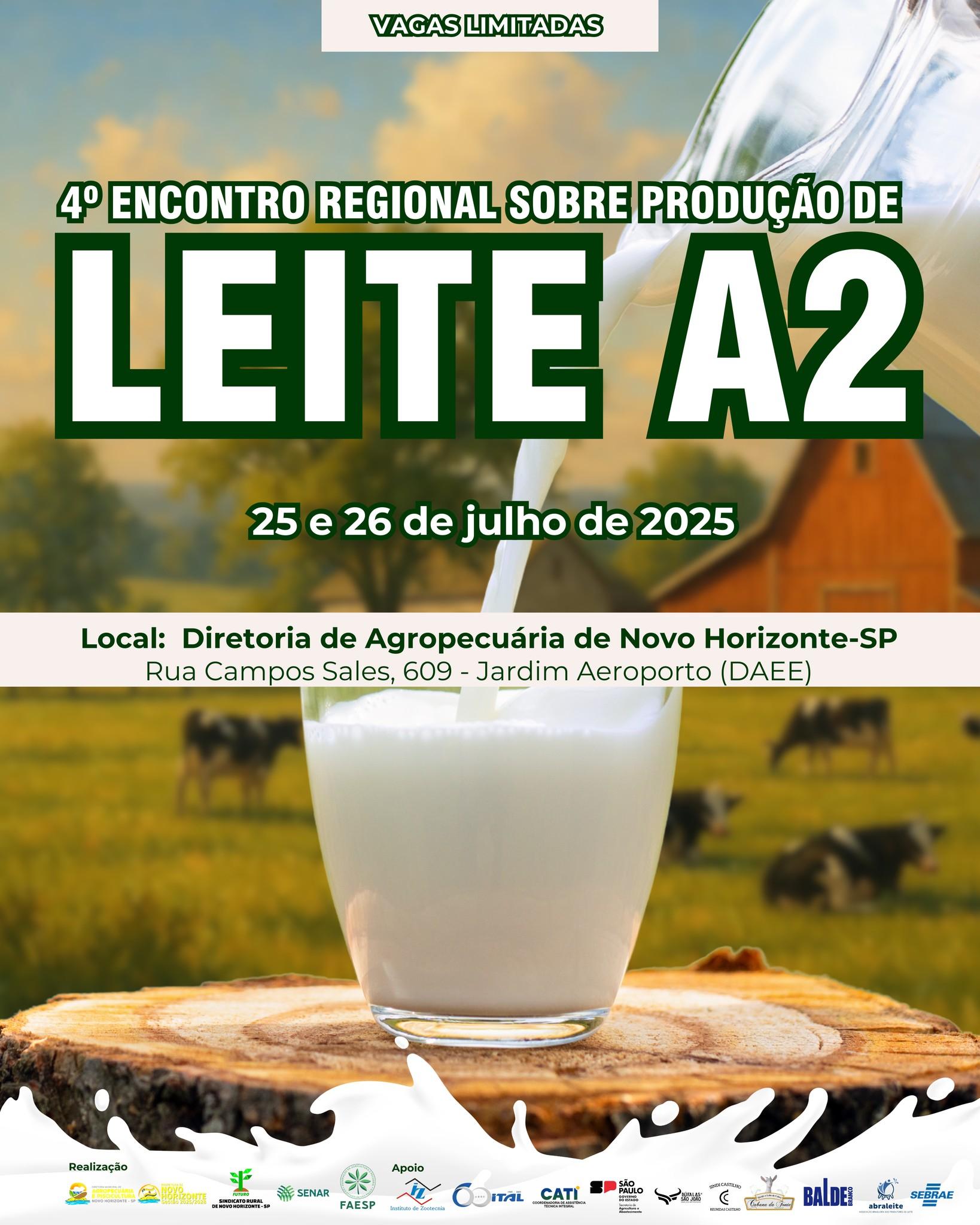 Novo Horizonte sedia o 4º Encontro Regional sobre Produção de Leite A2