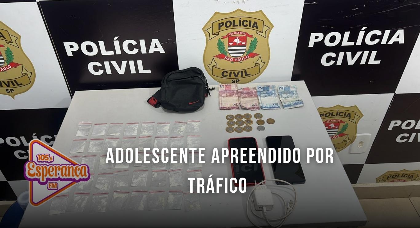 Adolescente é apreendido por tráfico após fuga por telhados e esconderijo em escola