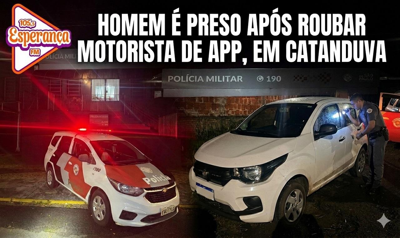 Motorista de app é alvo de assalto durante corrida em Catanduva