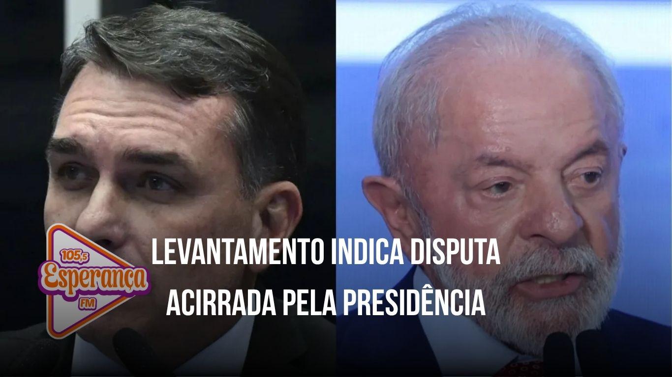 Pesquisa aponta empate entre Flávio e Lula no 2º turno