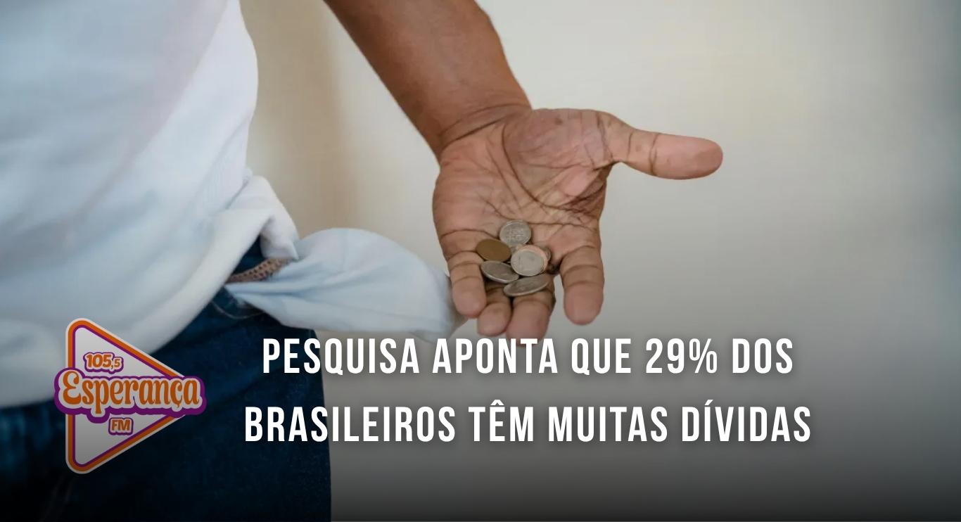 Pesquisa aponta que 29% dos brasileiros têm muitas dívidas