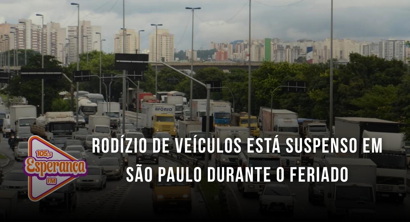 Rodízio de veículos está suspenso em São Paulo durante o feriado