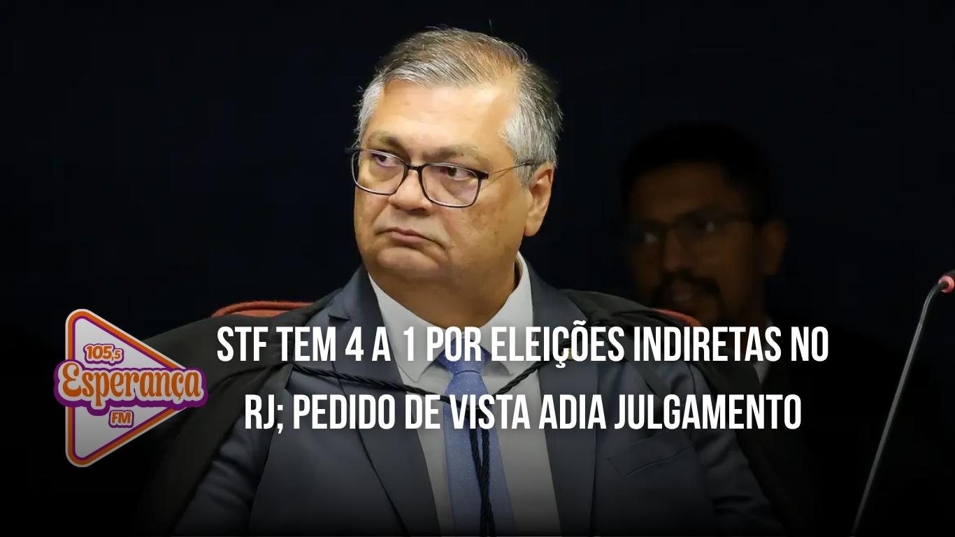 STF tem 4 a 1 por eleições indiretas no RJ; pedido de vista adia julgamento