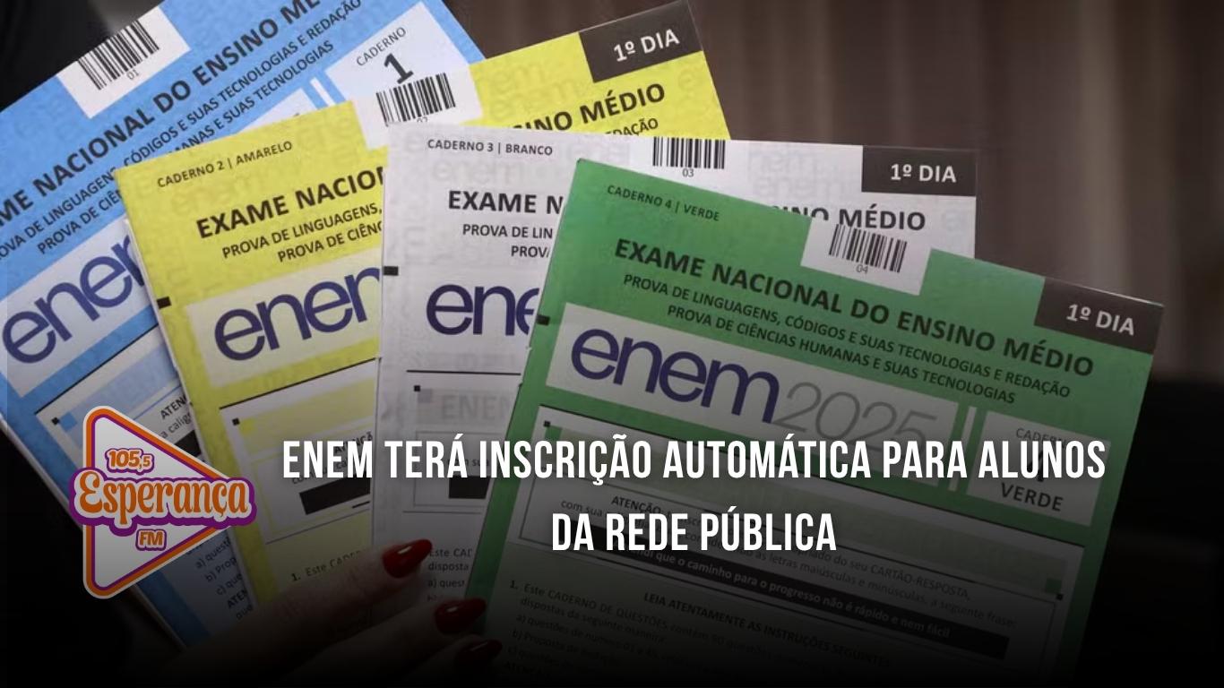 Enem terá inscrição automática para alunos da rede pública