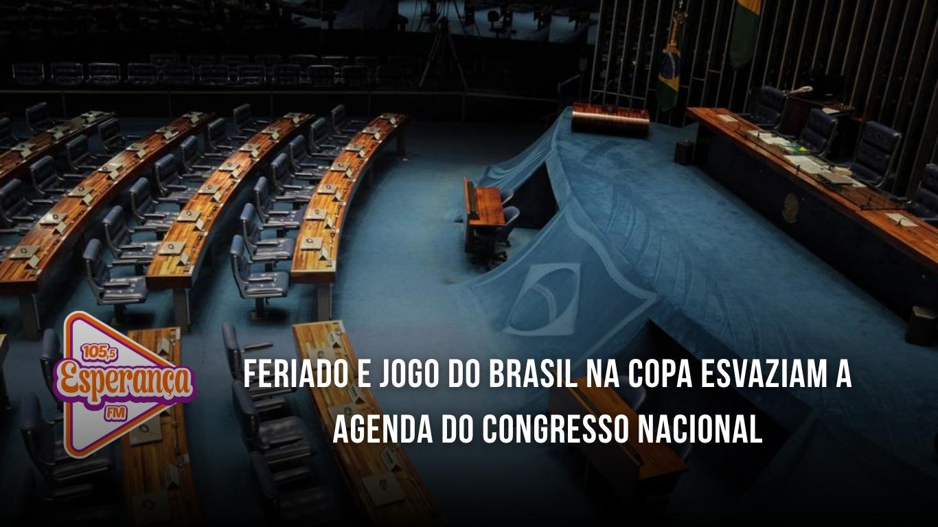 Feriado e jogo do Brasil na Copa esvaziam a agenda do Congresso Nacional