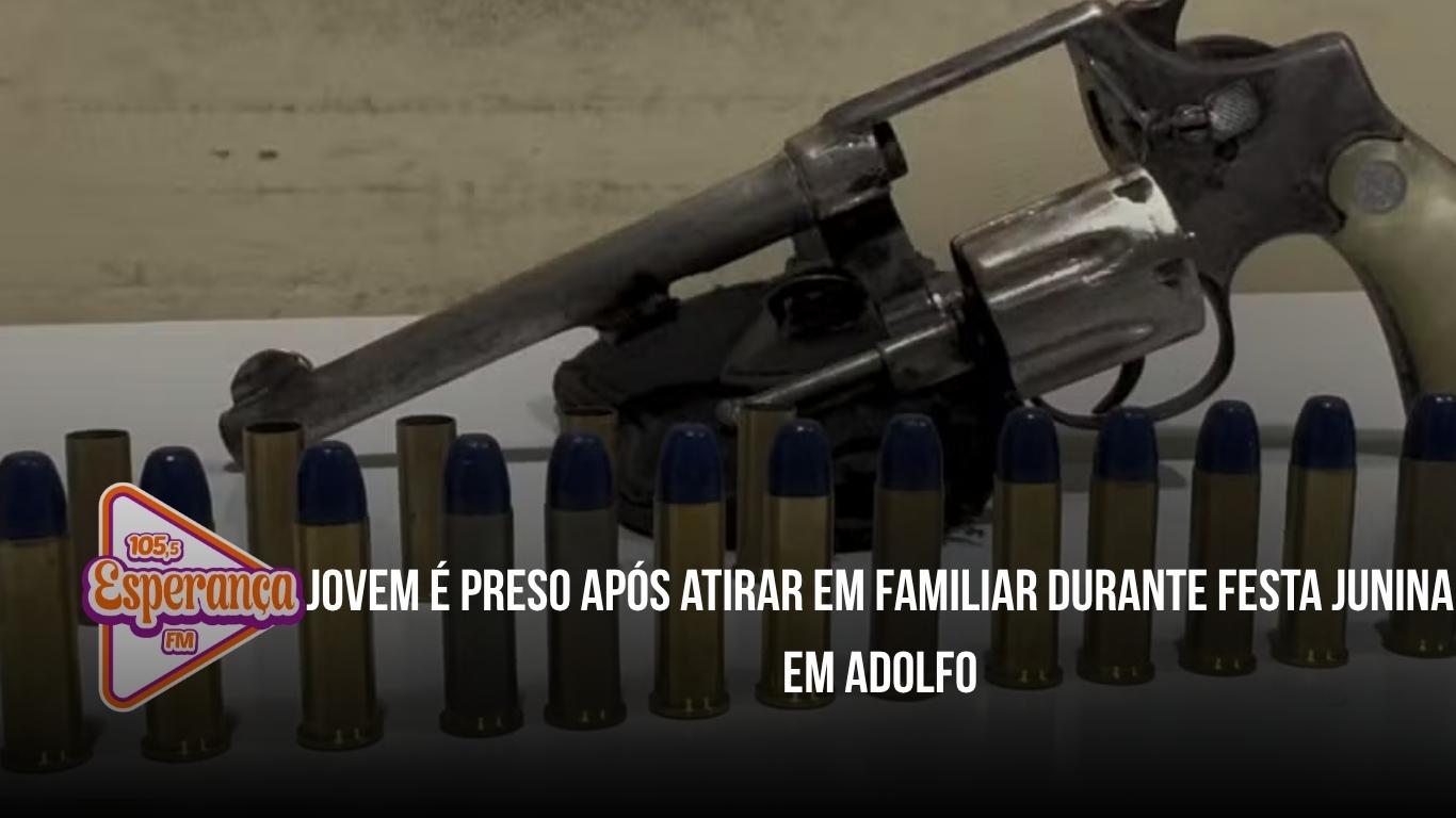 Jovem é preso após atirar em familiar durante festa junina em Adolfo