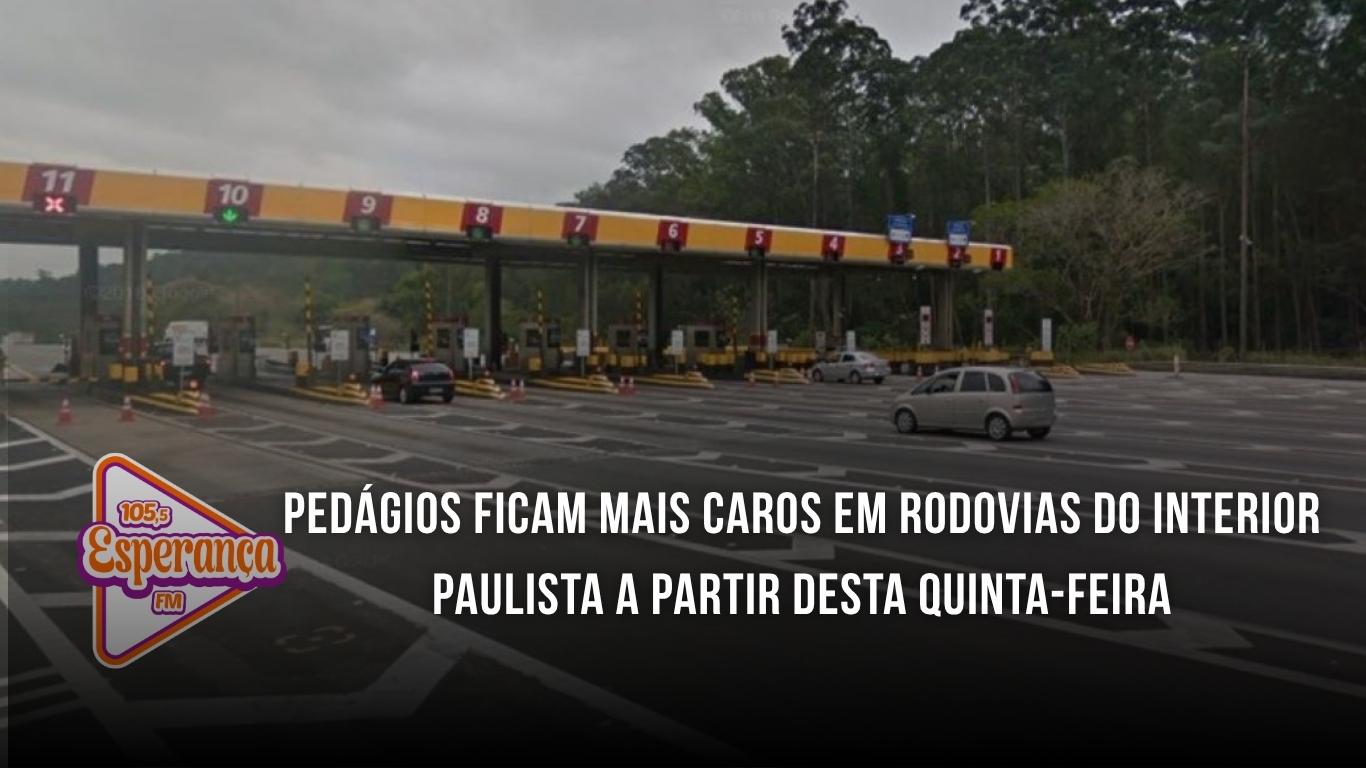 Pedágios ficam mais caros em rodovias do interior paulista a partir desta quinta-feira